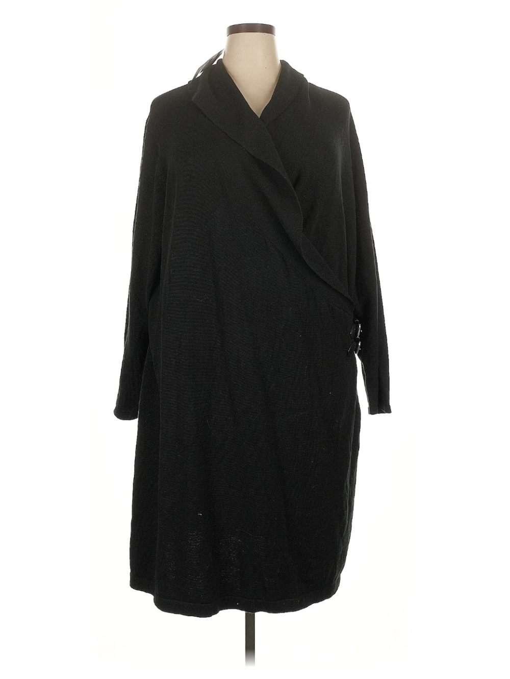 NWT 🖤 Chaps Black Long-Sleeve Wrap Dress